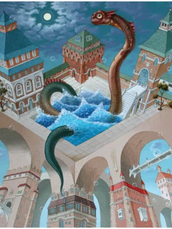 Produit Puzzle en Bois - Baignade du Dragon Multicolore Image