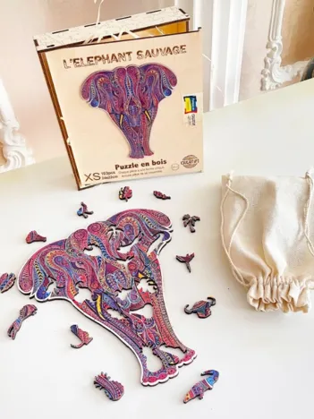 Produit Puzzle en Bois - Eléphant Sauvage Image