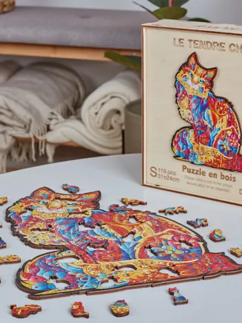 Produit Puzzle en Bois - Le Tendre Chat Image