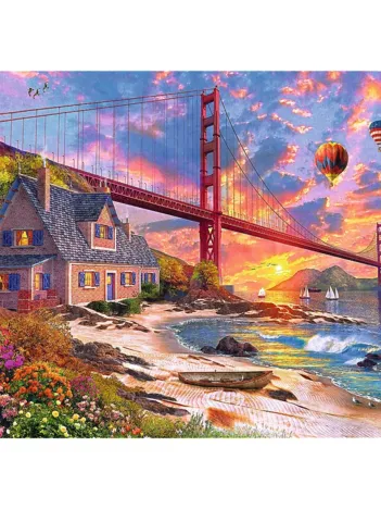 Produit Puzzle en Bois - Sunset at Golden Gate Image