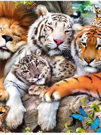 Produit Puzzle en Bois - Wild Cats in the Jungle Image