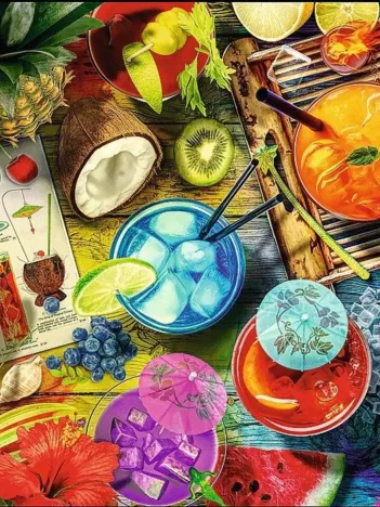 Produit Puzzle en Bois - Cocktails Colorés Image