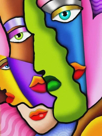 Produit Visages Abstraits Colorés Image