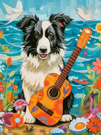Produit Chien, Guitare et Mer Image