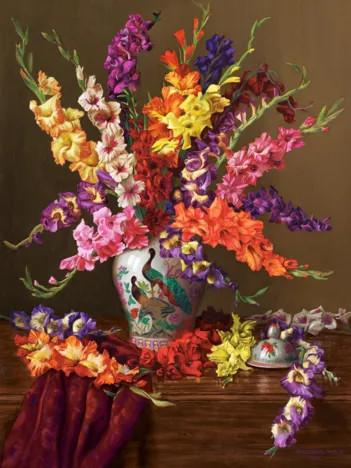 Produit Glaïeuls dans un Vase Chinois Image