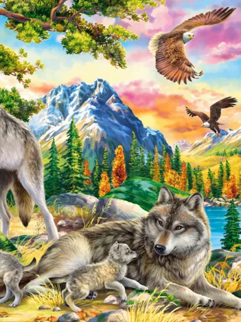 Produit Famille de loups et Aigles Image