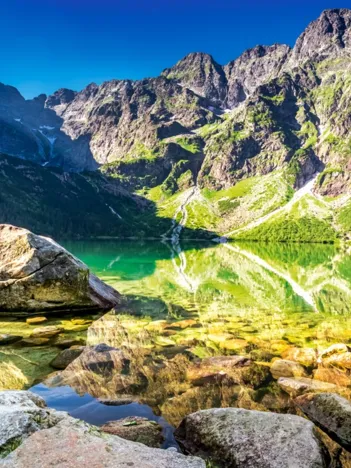 Produit Lever du Soleil sur Morskie Oko, Pologne Image