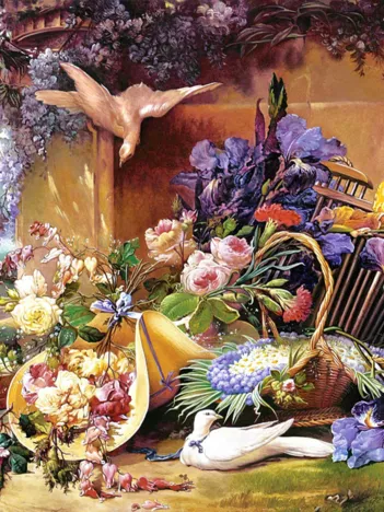 Produit Nature Morte Élégante avec Fleurs, Eugène Bidau Image