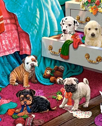 Produit Puppies in the Garden Image