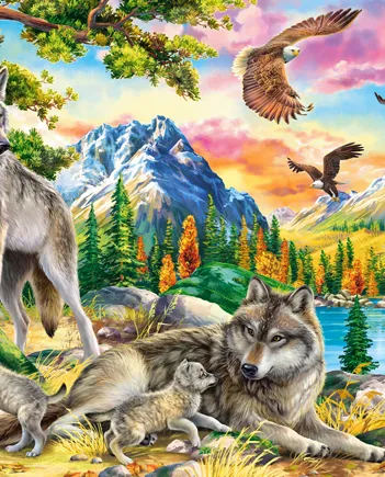 Produit Famille de Loups et Aigles. Image