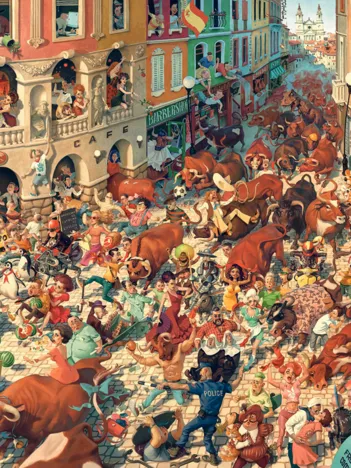 Produit Art Collection - Course de Taureaux à Pampeluna Image