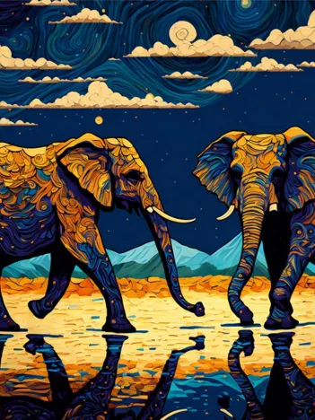 Produit Des Éléphants Pleins de Vie Image