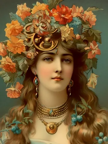 Produit Fille avec Couronne de Fleurs Image