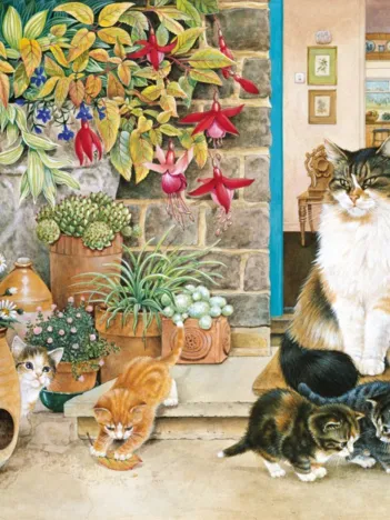 Produit Agneatha et ses Chatons sur le Pas de la Porte Image