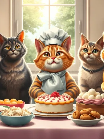 Produit Chats Pâtissiers en Action Image