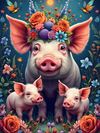 Produit Famille Cochon en Promenade Image