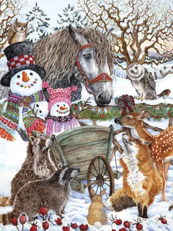 Produit Scène d'Hiver Avec Deux Bonshommes de Neige Image