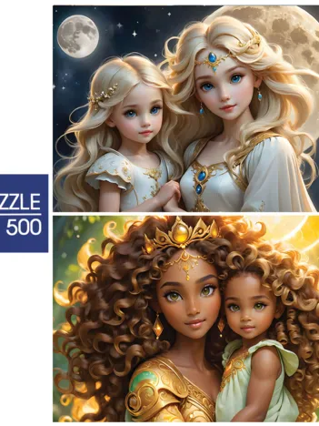 Produit 2 Puzzles - La Lune et le Soleil - Collection Mère et Fille Image