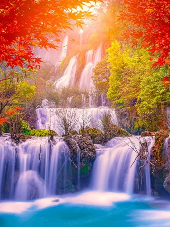 Produit Thee Lor Su Waterfall in Autumn, Thailand Image
