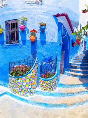 Produit Rue Turquoise à Chefchaouen, Maroc Image