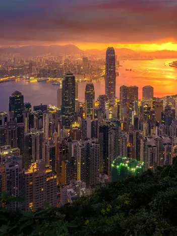 Produit Hong Kong au Lever du Soleil Image