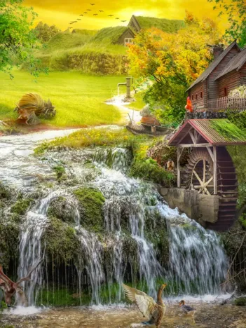 Produit A Log Cabin by the Magic Creek Image