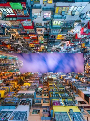 Produit Colorful Apartment Building, Hong Kong Image