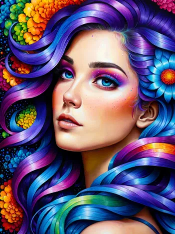 Produit Portrait d'une Femme Arc-en-Ciel Image