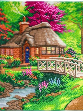 Produit Crystal Art - Kit Broderie Diamant - Cottage Image