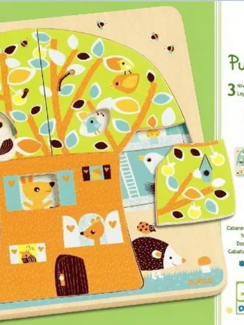 Produit Puzzle en Bois - 3 Niveaux - Cabane dans les Arbres Image