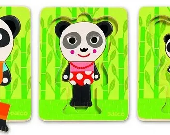 Produit Puzzle en Bois 3 niveaux. Panda Image