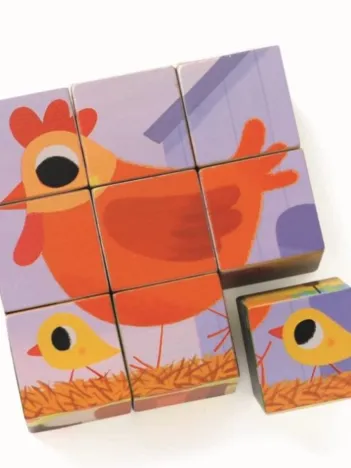 Produit Puzzle Cubes en Bois - Piou Piou & Cie Image