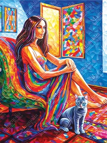 Produit Woman with Cat Image