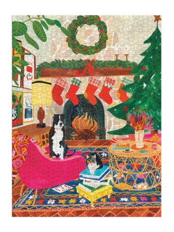 Produit Amis au Coin du Feu - Puzzle de 1000 Pièces dans une Boîte Carrée Image