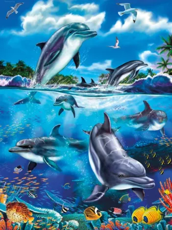 Produit Puzzle Effet Métallique - Dauphins Image