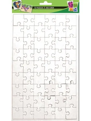 Produit 10 Puzzles Blancs à Colorier Image