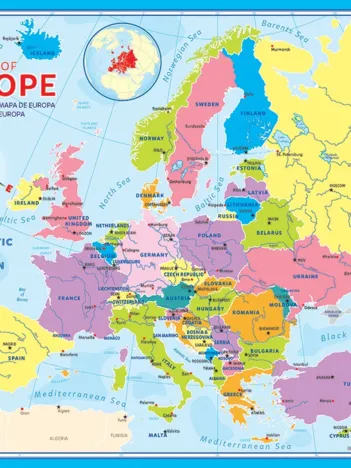 Produit Carte de l'Europe (en anglais) Image