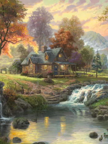 Produit Thomas Kinkade : Chalet sur le ruisseau Image