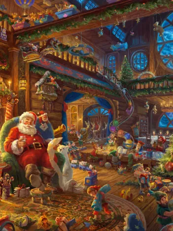 Produit Thomas Kinkade - Santa Claus and His Secret Helper Image