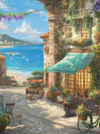 Produit Thomas Kinkade - Café sur la Côte Italienne Image