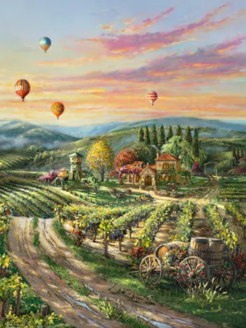 Produit Thomas Kinkade - Peaceful Valley Vineyard Image