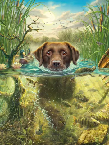 Produit Labrador Chocolat à la Baignade Image