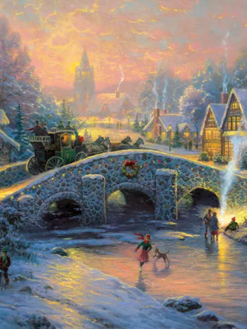 Produit Thomas Kinkade : Village en hiver Image