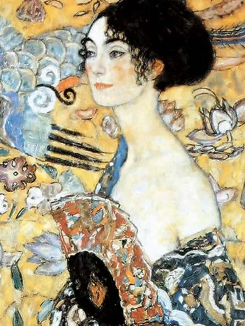 Produit Puzzle en Bois Découpé à la Main - Gustav Klimt - La Dame À L'Eventail Image