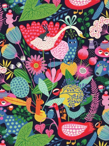 Produit Puzzle en Bois Découpé à la Main - Tea Party Image