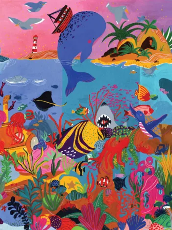 Produit Puzzle en Bois Découpé à la Main - Sous Les Oceans Image