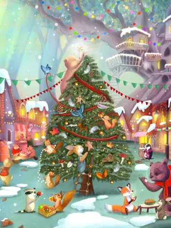 Produit Puzzle en Bois Découpé à la Main - Veille De Noël Image