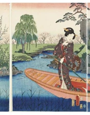 Produit Puzzle en Bois Découpé à la Main - Utagawa Kunisada - La Barque Image