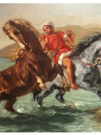Produit Puzzle en Bois Découpé à la Main - Delacroix - Chevaux Sortant De La Mer Image