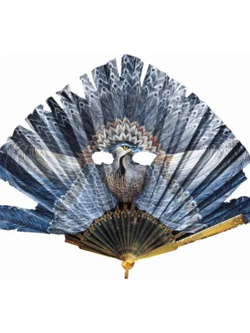 Produit Puzzle en Bois Découpé à la Main - Eventail L'Oiseau Bleu Image